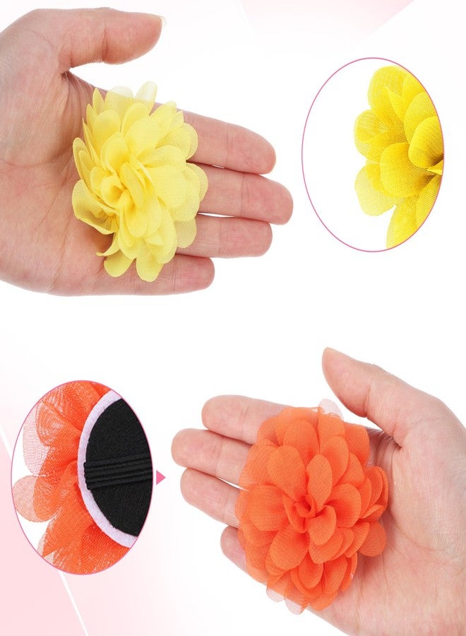 Trinkrittey 20 Pcs Dog Collar Flowers Multicolor Soft Pet Bow Tie 2 Size Girl Boy Dog Chiffon Flower Bow Ties Puppy Pet Charms for Dogs Cat Grooming Charms Supplies (5.5cm 7cm) - Image 3